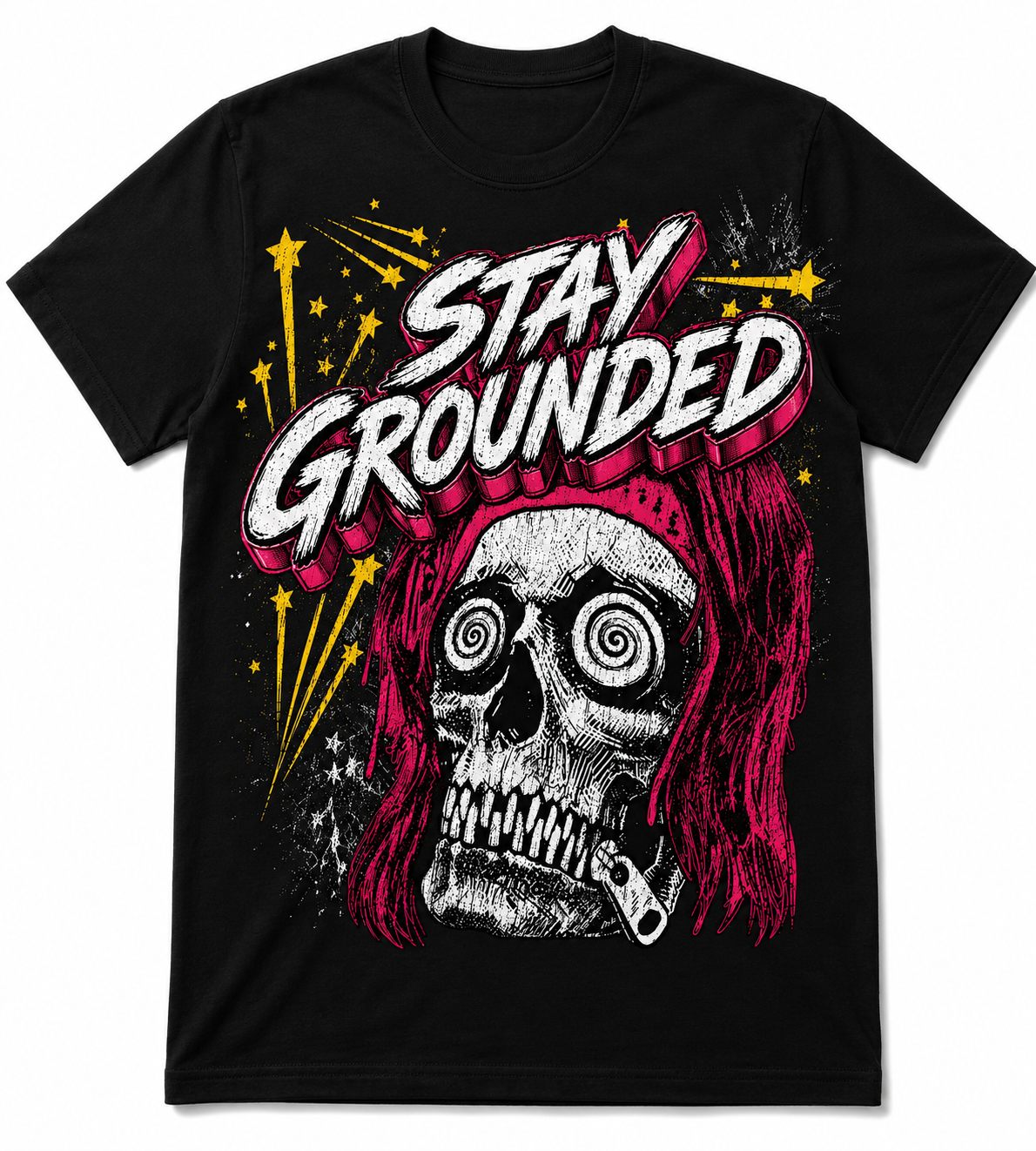Stay Grounded Skull Head T-Shirt